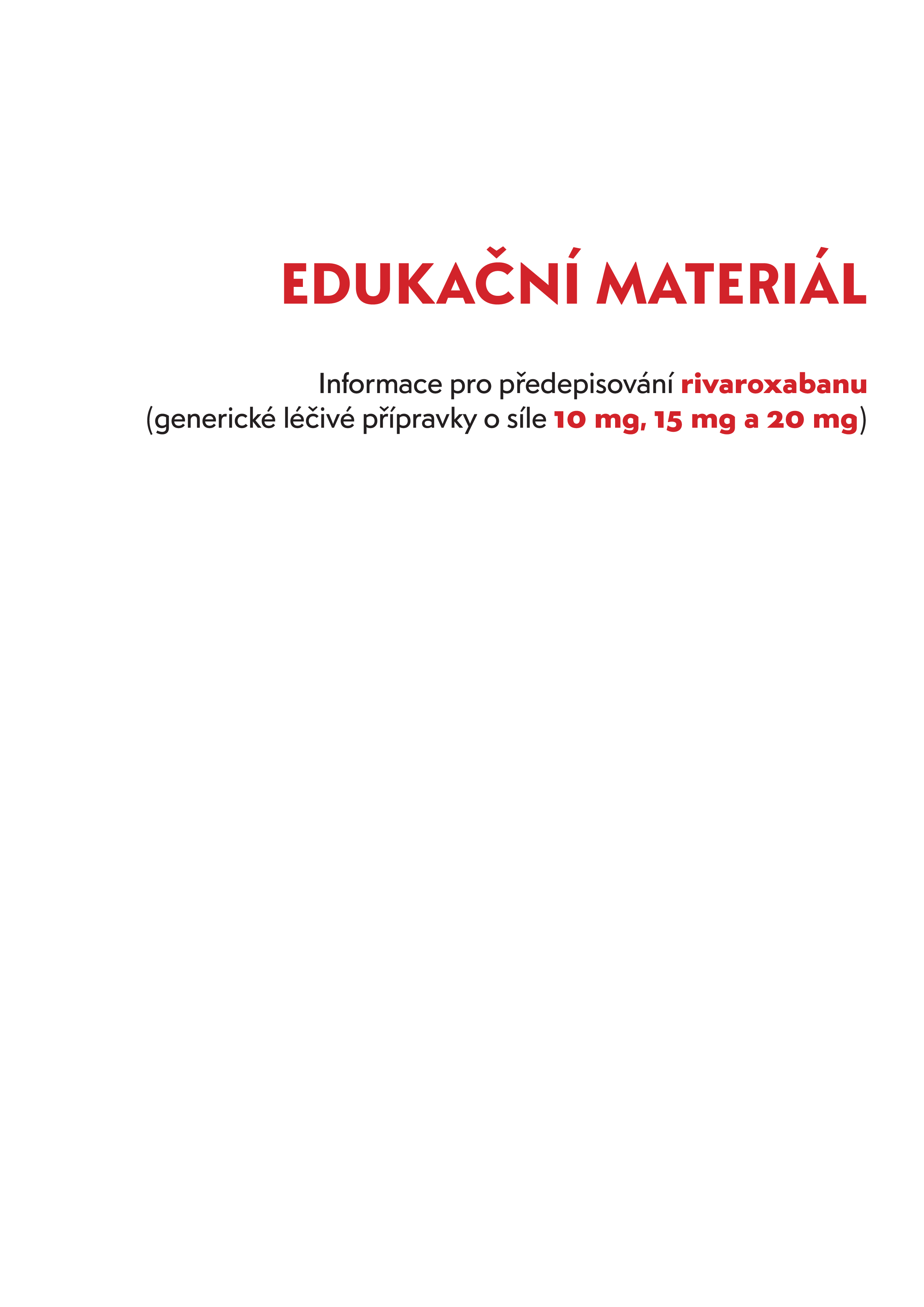 Informace pro předepisování